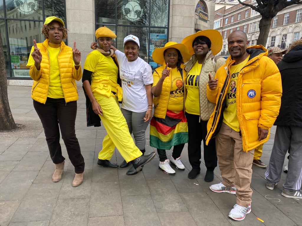 Some characters at the demo